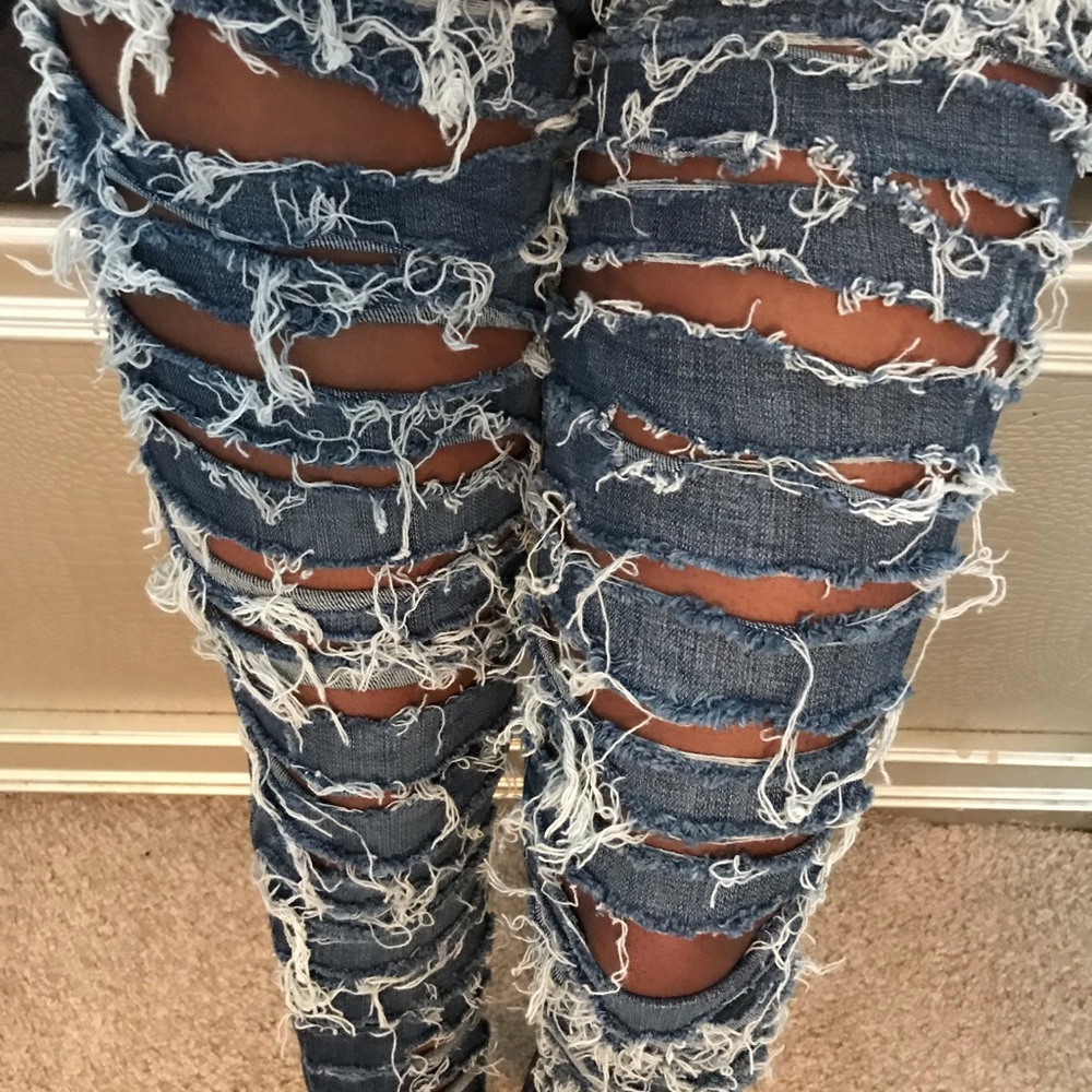 Custom Disaster Distressed Jeans - Picture 3 of 6